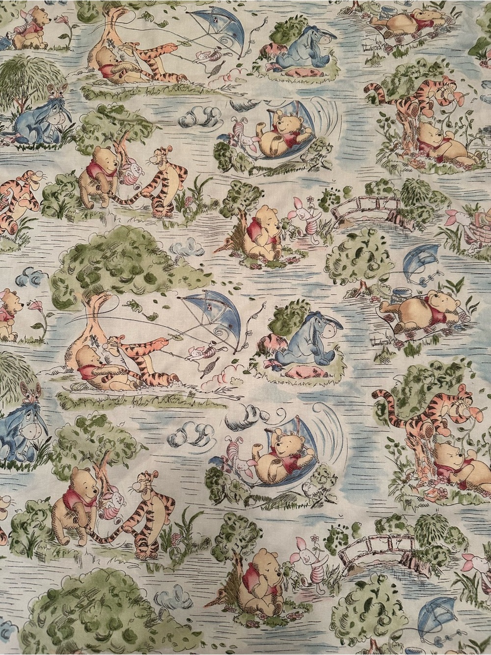 Classic Winnie the Pooh crafted crib blanket